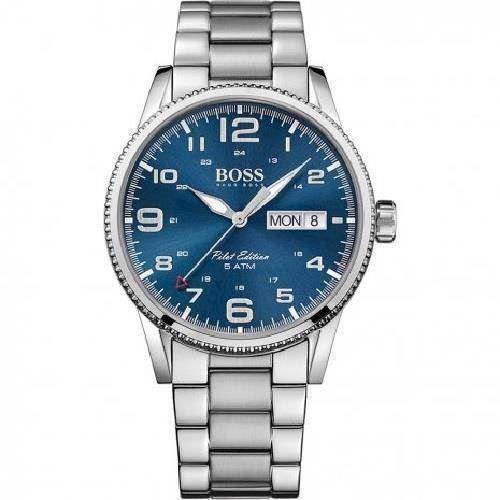 Image of Hugo Boss Pilot Sølv Quartz herre ur, model 1513329